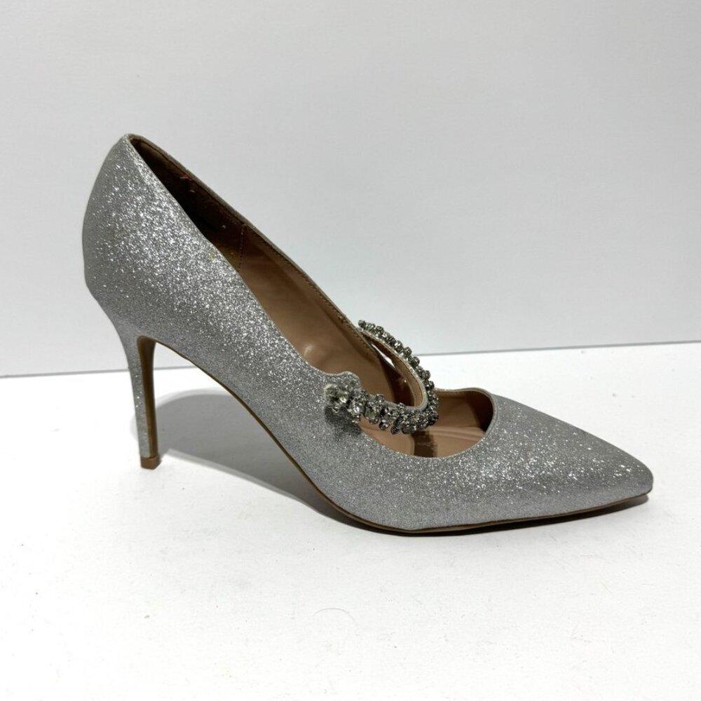 BCBGMaxazria Womens Branda Pump Heels Silver Size 6 M